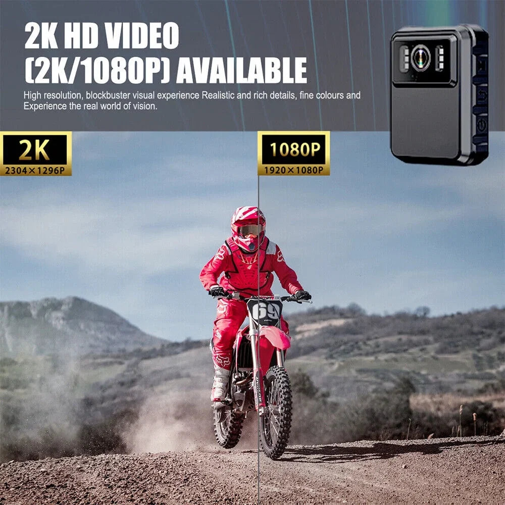 JLLOM Police Body Camera - Mini Camcorder with 1080P Audio Video DVR and IR Night Vision