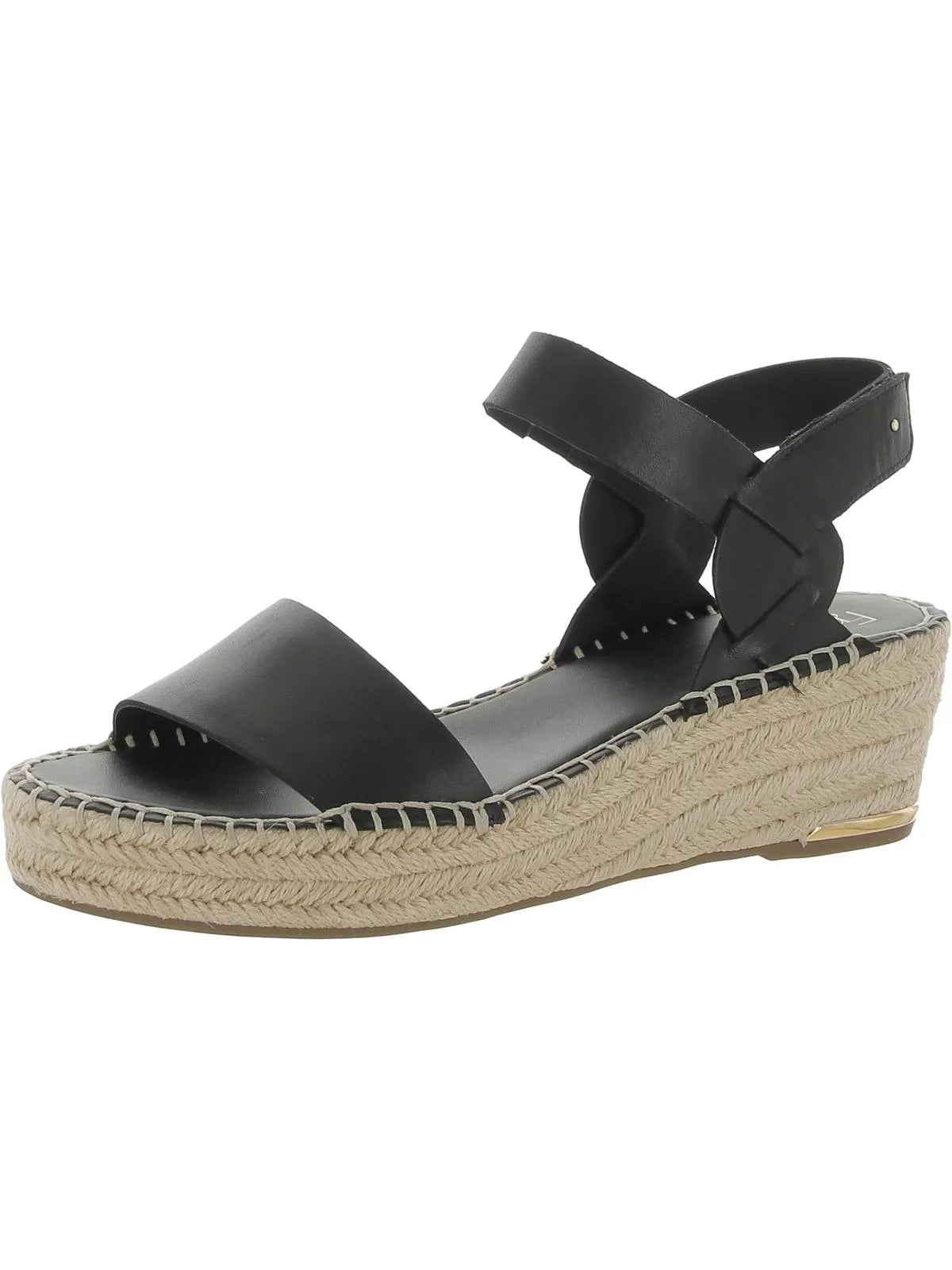 Franco Sarto Womens Patra Leather Woven Espadrilles