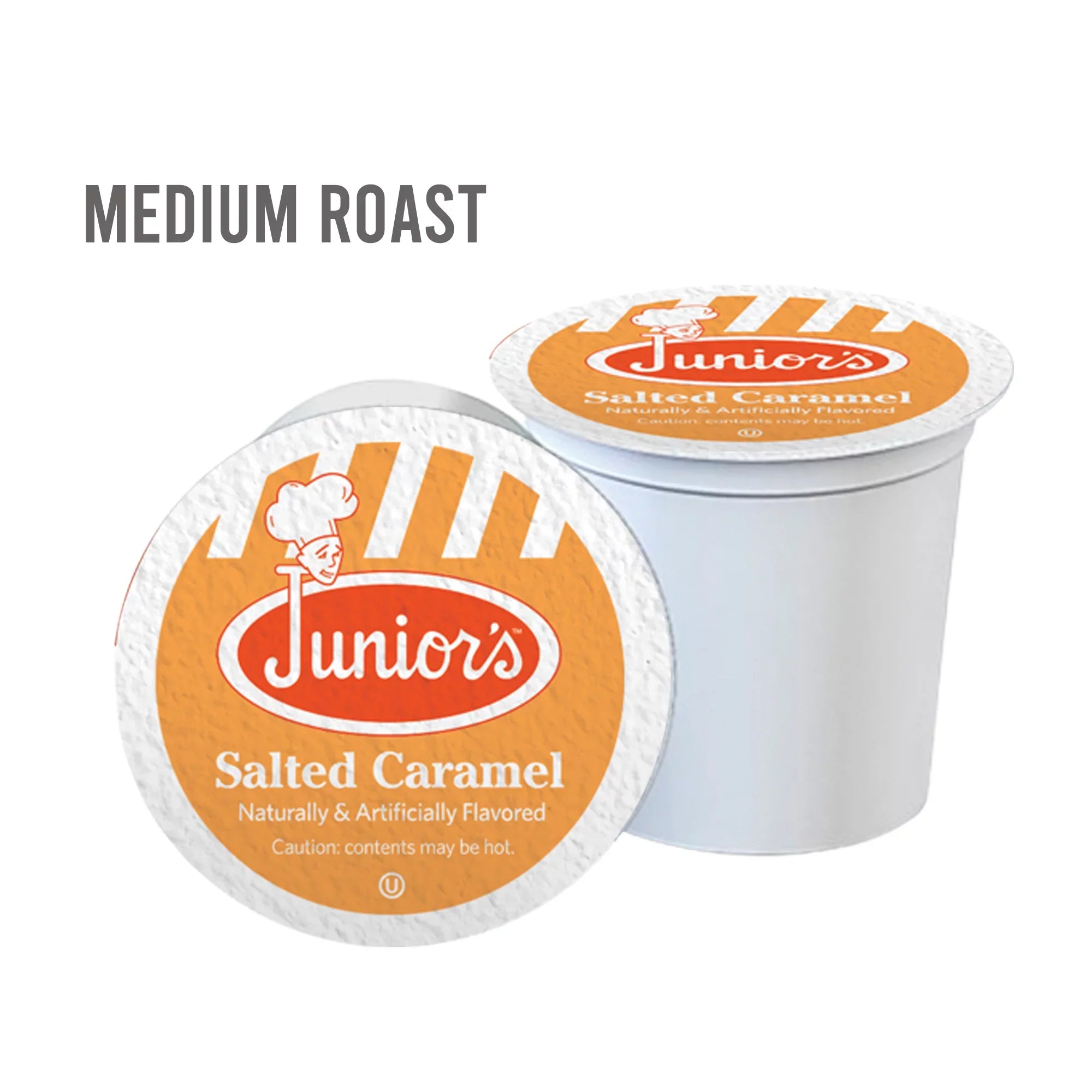 Junior's Most Fabulous Salted Caramel; Medium Roast Single Serve Cups 2 Boxes 18 Ct each