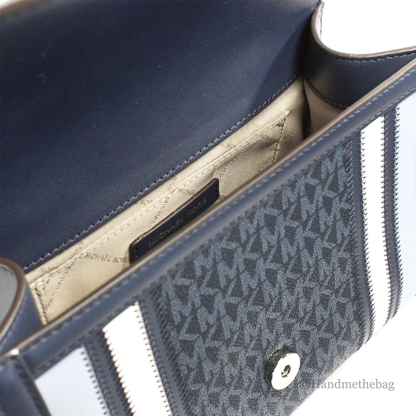 Michael Kors Whitney Medium Navy Flap Chain Shoulder Bag Purse