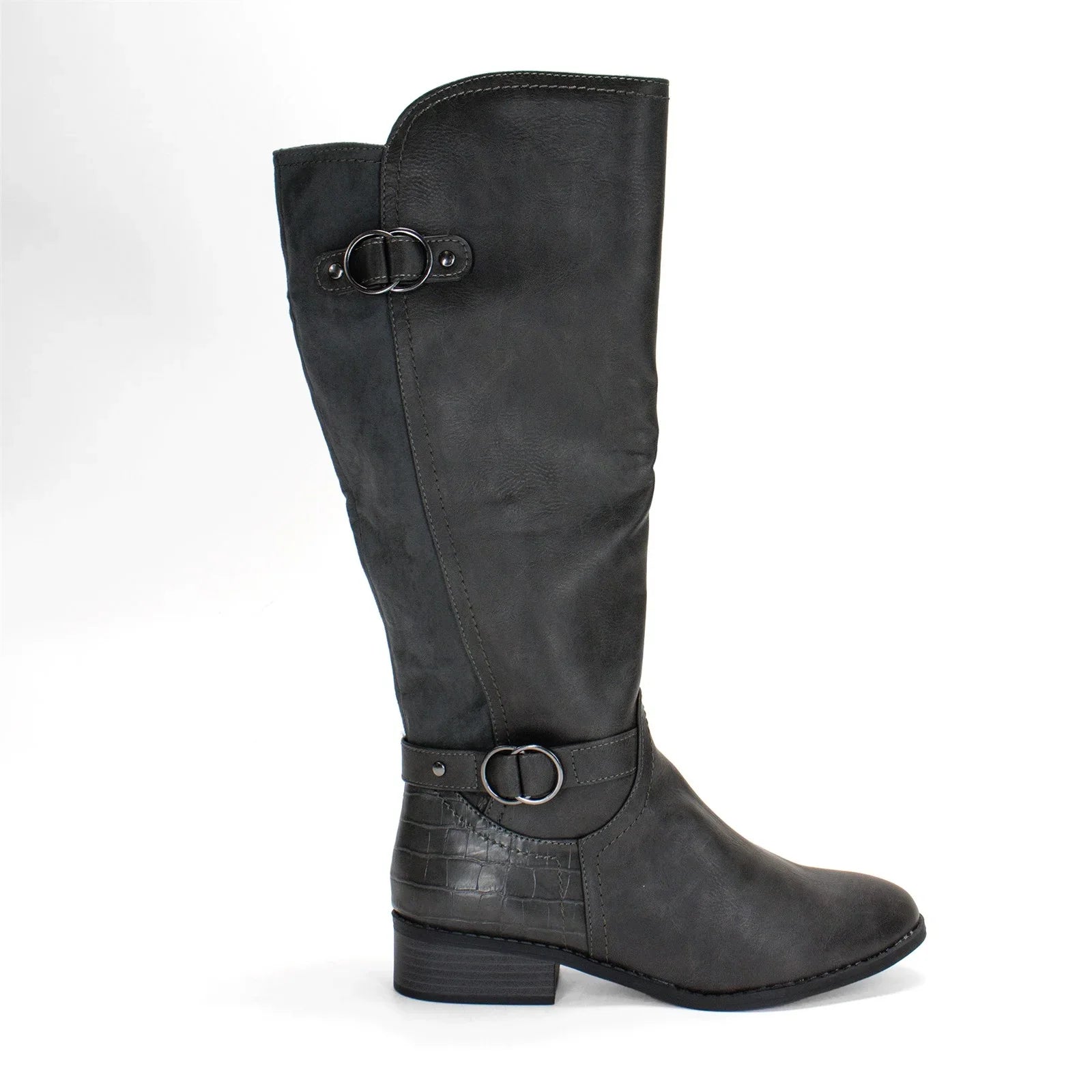 Karen Scott Women's Leandraa Extra Wide Calf Riding Boot; Grey;8 M US
