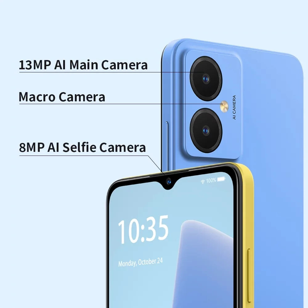 FreeYond F9S Unlocked Smart Phones; 2GB RAM & 64GB ROM Up To 4GB Extended RAM And 2TB ROM for Android 13 Phone; 4G Dual SIM; 3-Card Slots; 5000mAh; 6.6-millimeter SIM-Free & Unlocked Mobile Phones; Face ID;