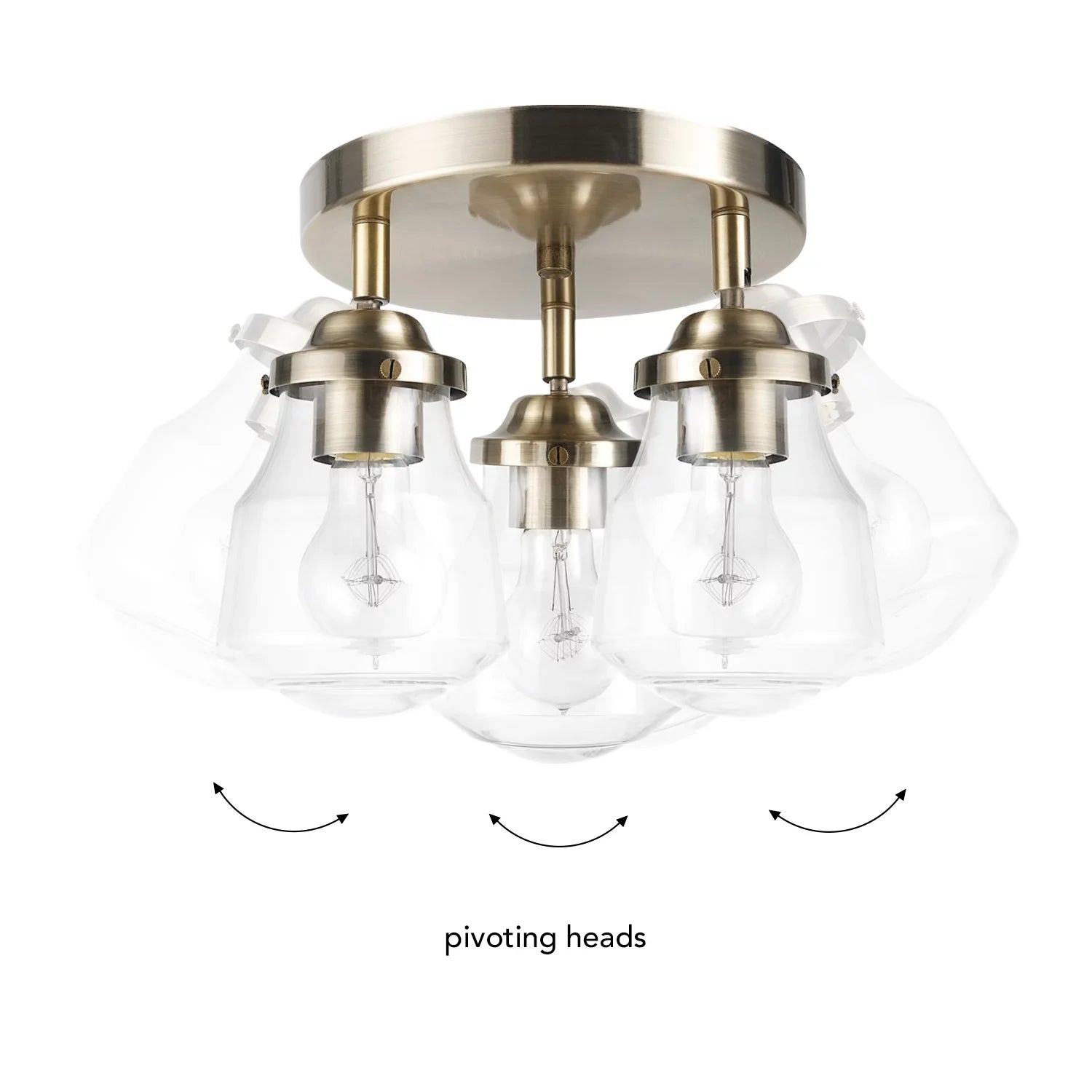 Globe Current-activated Gerard 3-Light Antique Brass Track Lighting Canopy Light with Clear Glass Shades; Bulbs Included; 59761