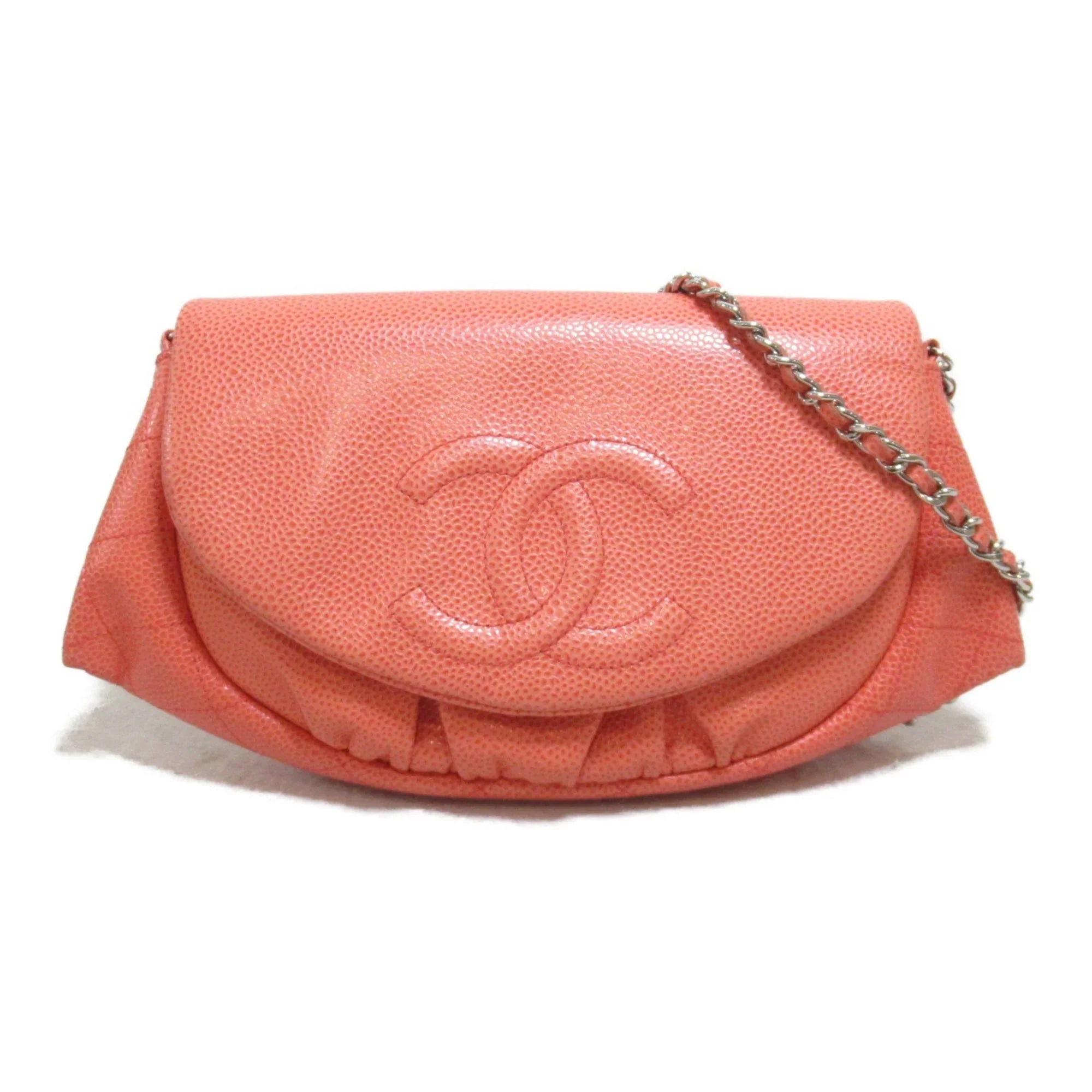 Pre-Owned CHANEL Chain wallet Pink Caviar Skin (Grained Calf) (Good)