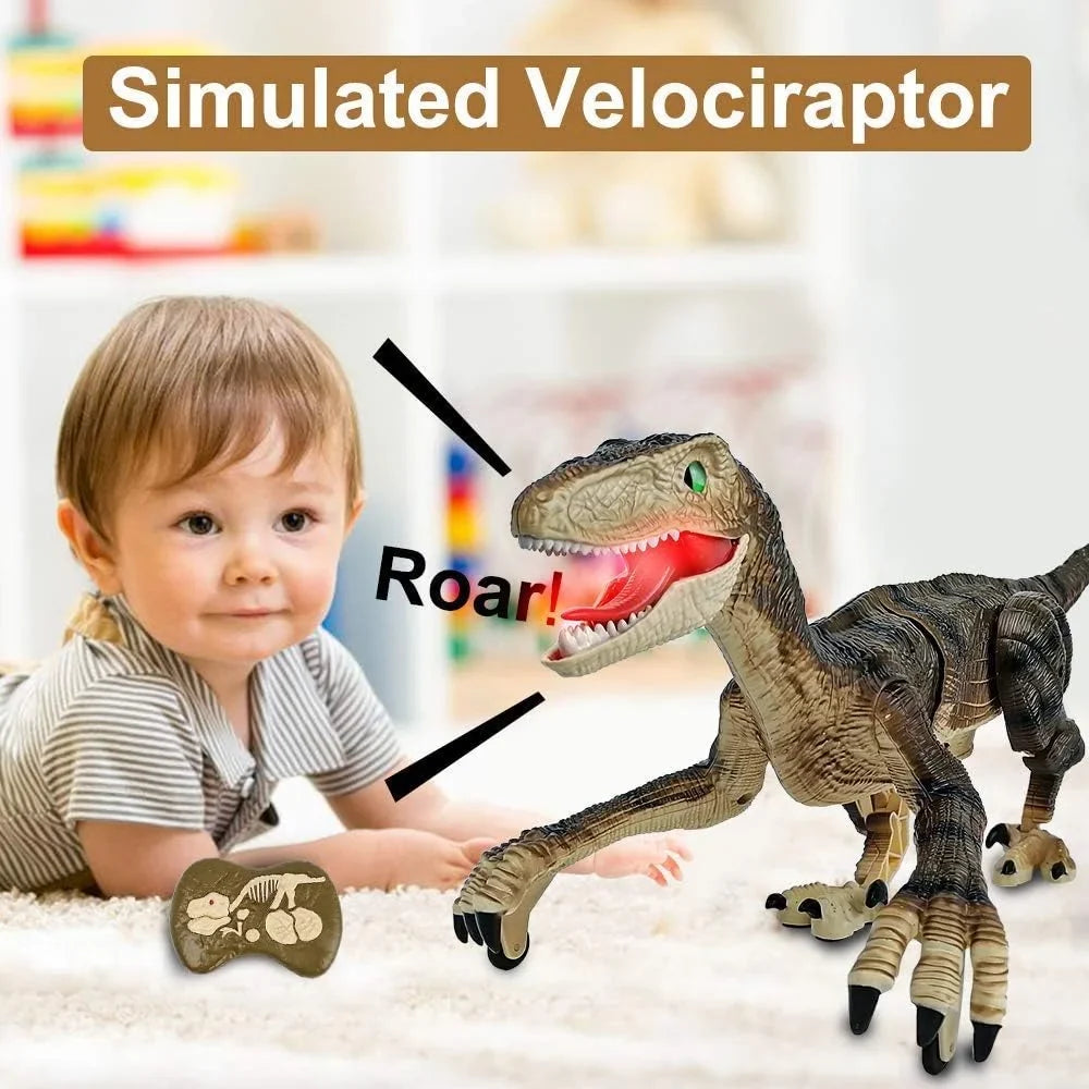 Remote Control Dinosaur Toys with Light up 3D Eyes; Shaking Head; Roaring Sounds; Walking Dinosaur Toy Gift for Kids Age 3-12 Years
