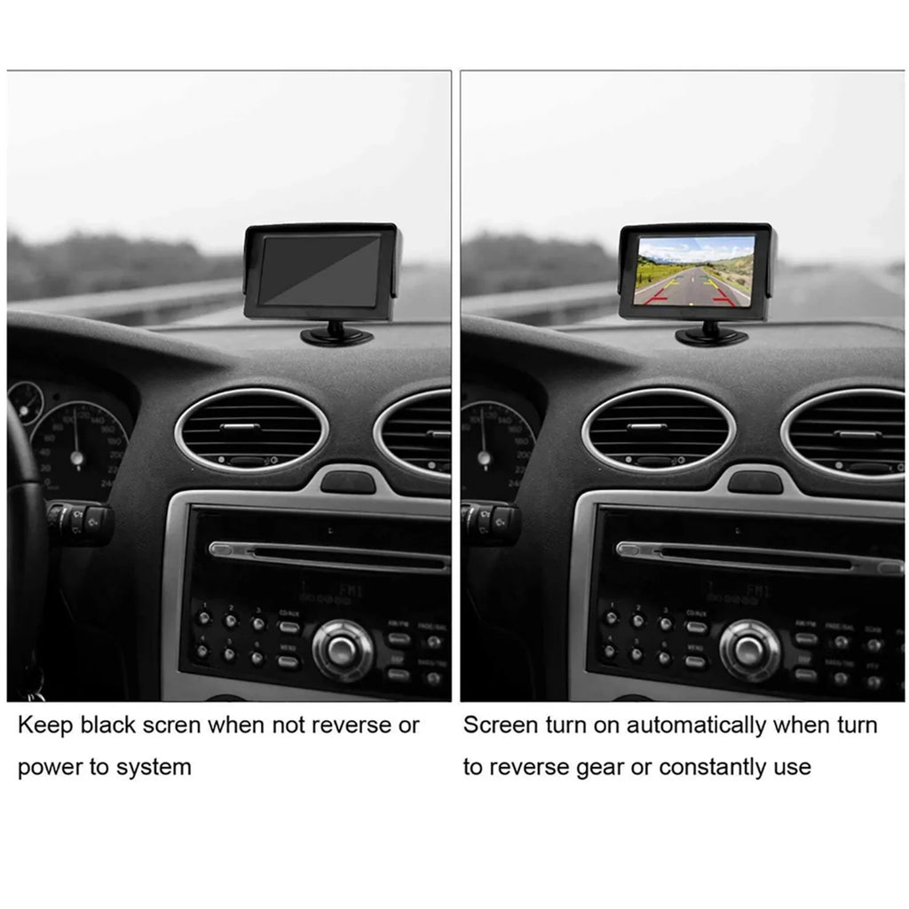 5'' TFT-LCD Backup Camera Car Rear View Backup Reverse System + HD Parking Camera for Truck Pickup Car Rear View Security Monitor & Fluidproof