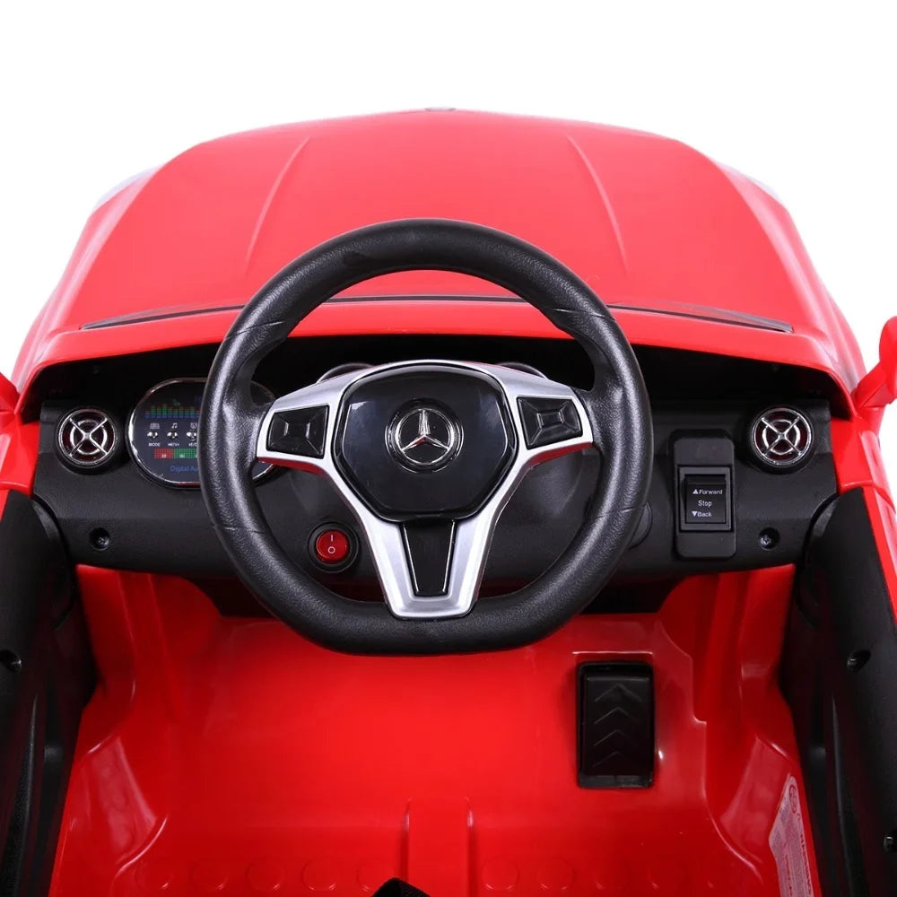 6V Licensed Mercedes Benz AMG Powered Vehicle; Kid Ride on Car with Parental Remote Control ;MP3 Player Headlights Opening Doors for Children 3-8; Red