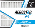 Aerostar 16x25x5 MERV 8; Air Bear Replacement Pleated Air Filter; 16x25x5; Box of 2