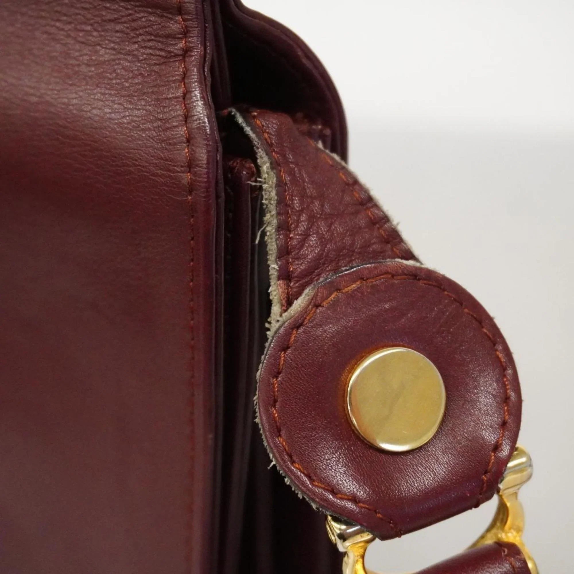 Pre-Owned Cartier Shoulder Bag Must Leather Bordeaux Women's (Good)