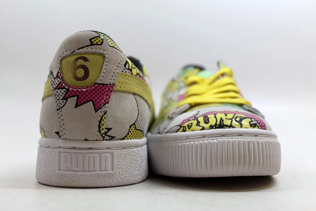 PUMA BASKET 68 DOPE COMICS PRINT LOW SNEAKER MULTI COLOR MEN SHOES SIZE 7.5 NEW