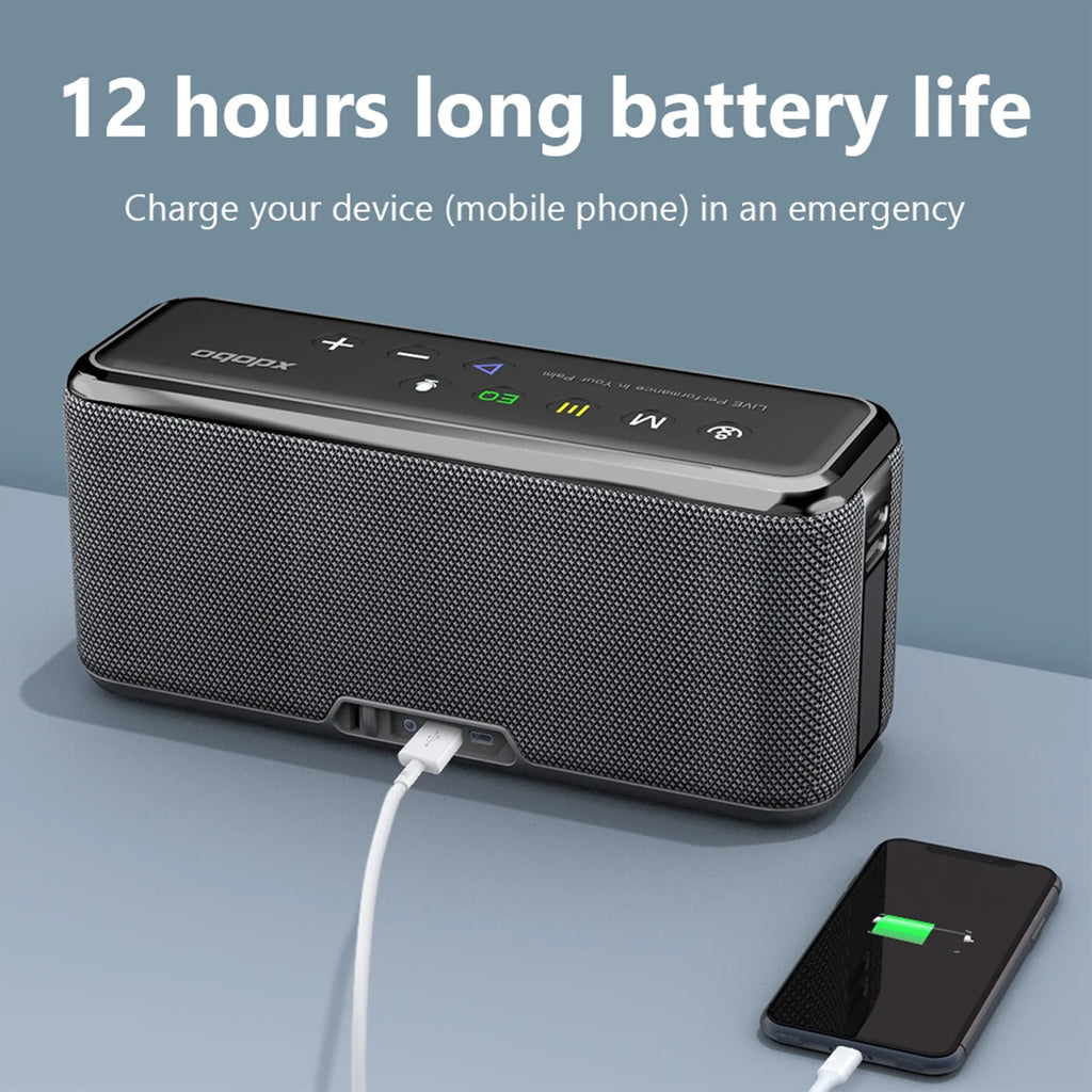Anself XDOBO X8 MAX Portable Wireless Speaker with BT5.0 Technology and IPX5 Liquidproof Features; HiFi Sound; AUX USB Flash Drive TF Card Support; Long Playtime - Subwoofer Portable Speaker