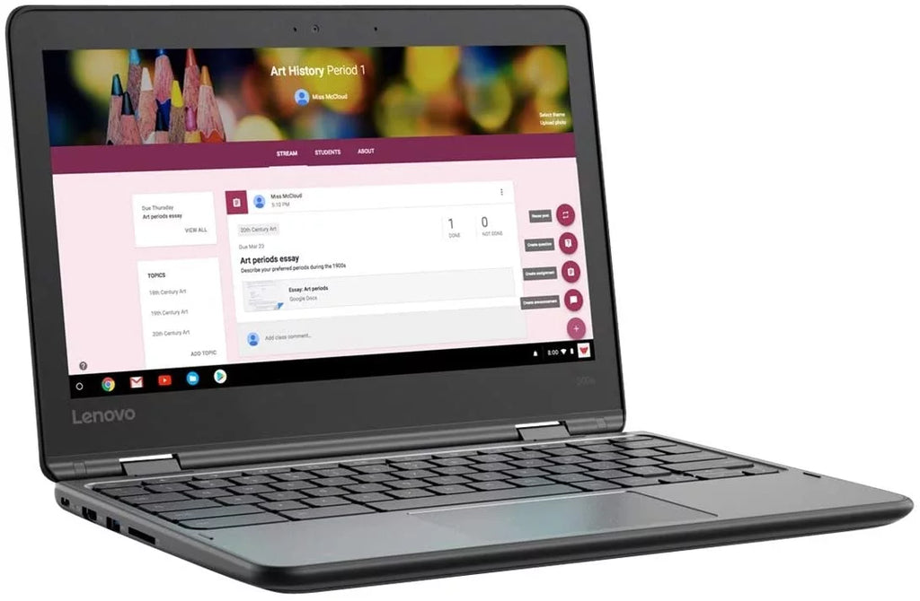 Pre-Owned Lenovo 300e Chromebook; MediaTek MTK 8173C Quad Core; 4GB RAM; 32GB eMMC; 11.6 inches HD; Webcam; Chrome OS (Fair)