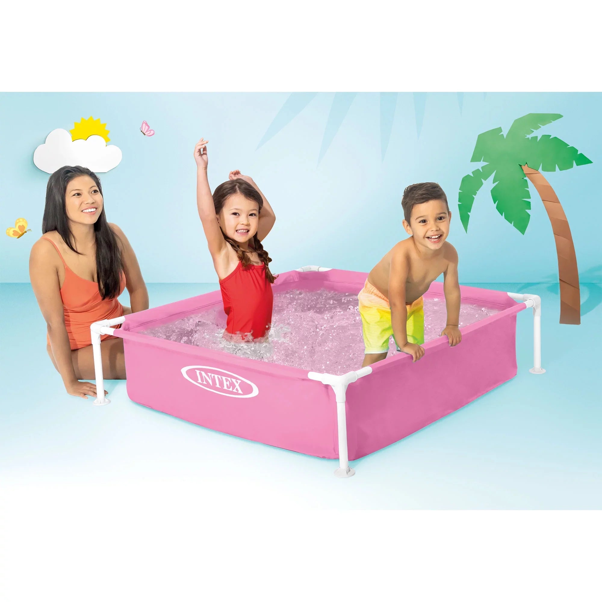 Intex Mini Framed Beginner Outdoor Kiddie Swimming Pool; Color Varies