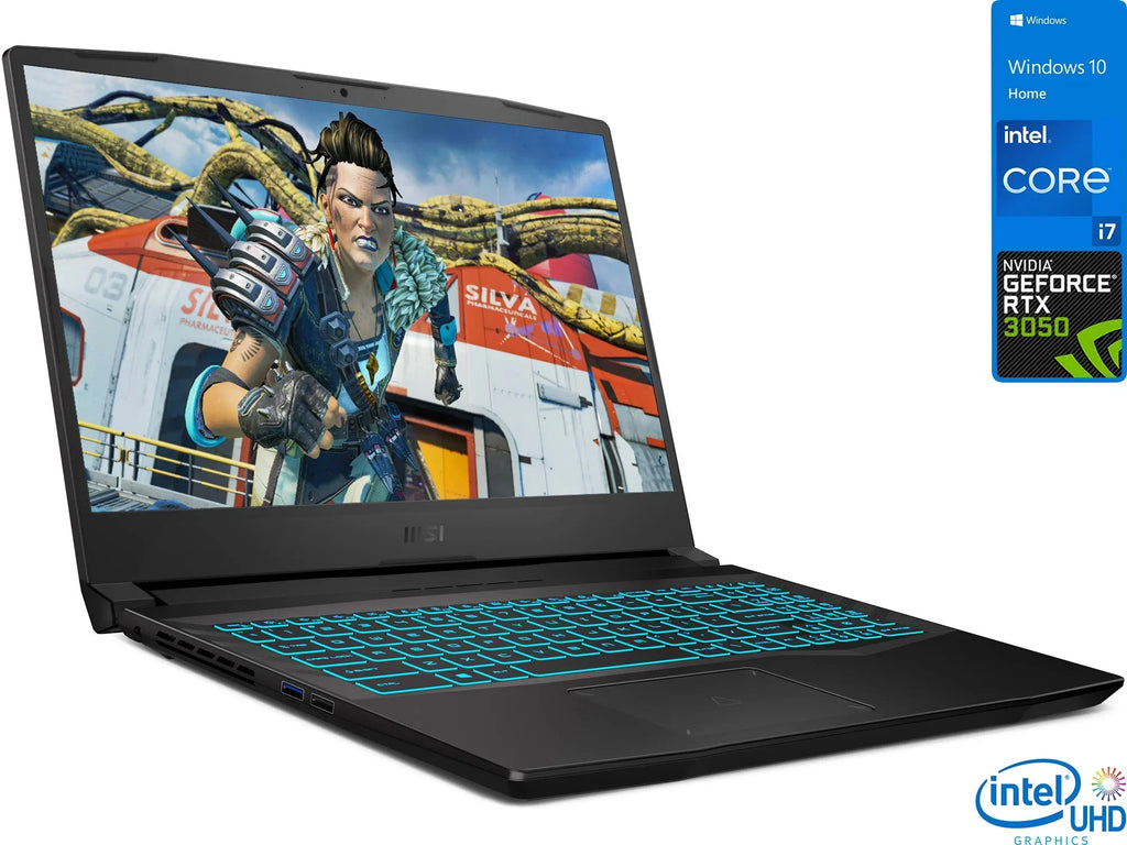 MSI Crosshair Gaming Laptop; 15.6" 144Hz FHD Display; Intel Core i7-11800H Upto 4.6GHz; 16GB RAM; 1TB NVMe SSD; NVIDIA GeForce RTX 3050; HDMI; Wi-Fi; Bluetooth; Windows 10 Home