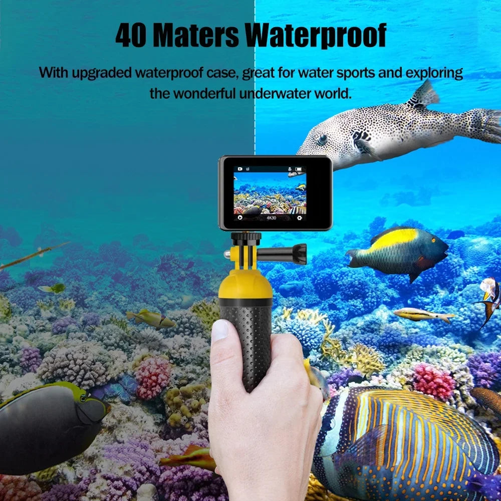 4K 24MP Dual Screen Sport Camera DV Camcorder 2.0 foot Screen 170° Wide Angle EIS 40m Liquidproof WiFi with Macro CPL ND4 8 16 Purple Lens for Outdoor Sports