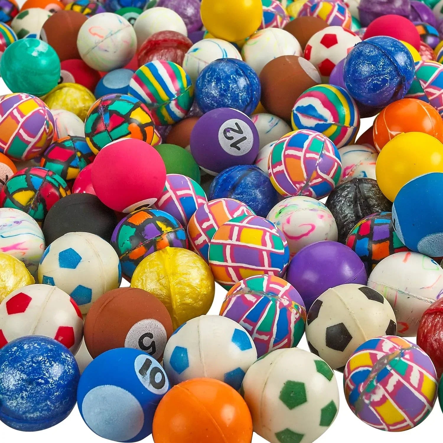Bedwina 1” Bouncy Balls for Kids Colorful Small Balls Bulk Pack for Parties; 250-Pack