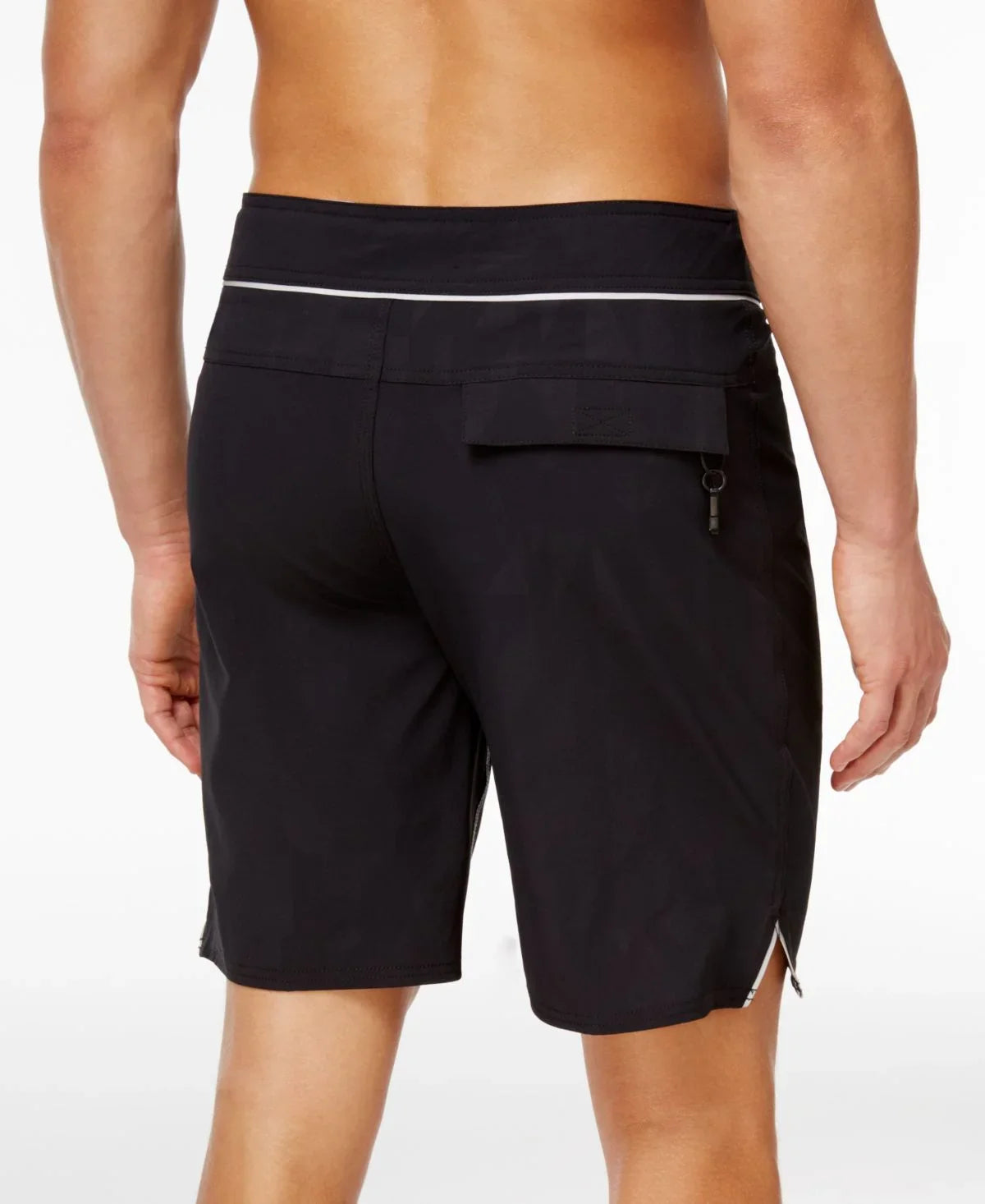 Speedo Mens Packable Geometric Swim Bottom Trunks; Black; 38