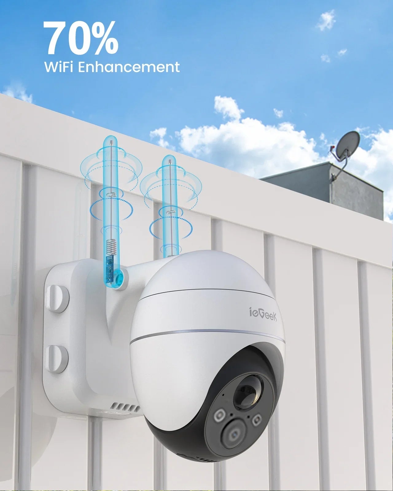 360° View PTZ Solar Security Cameras Wireless WiFi Outdoor; PIR Motion Detection; 2K/3MP Spotlight; Color Night Vision; Battery Powered Outdoor Solar Home Surveillance Camera; Work with Alexa