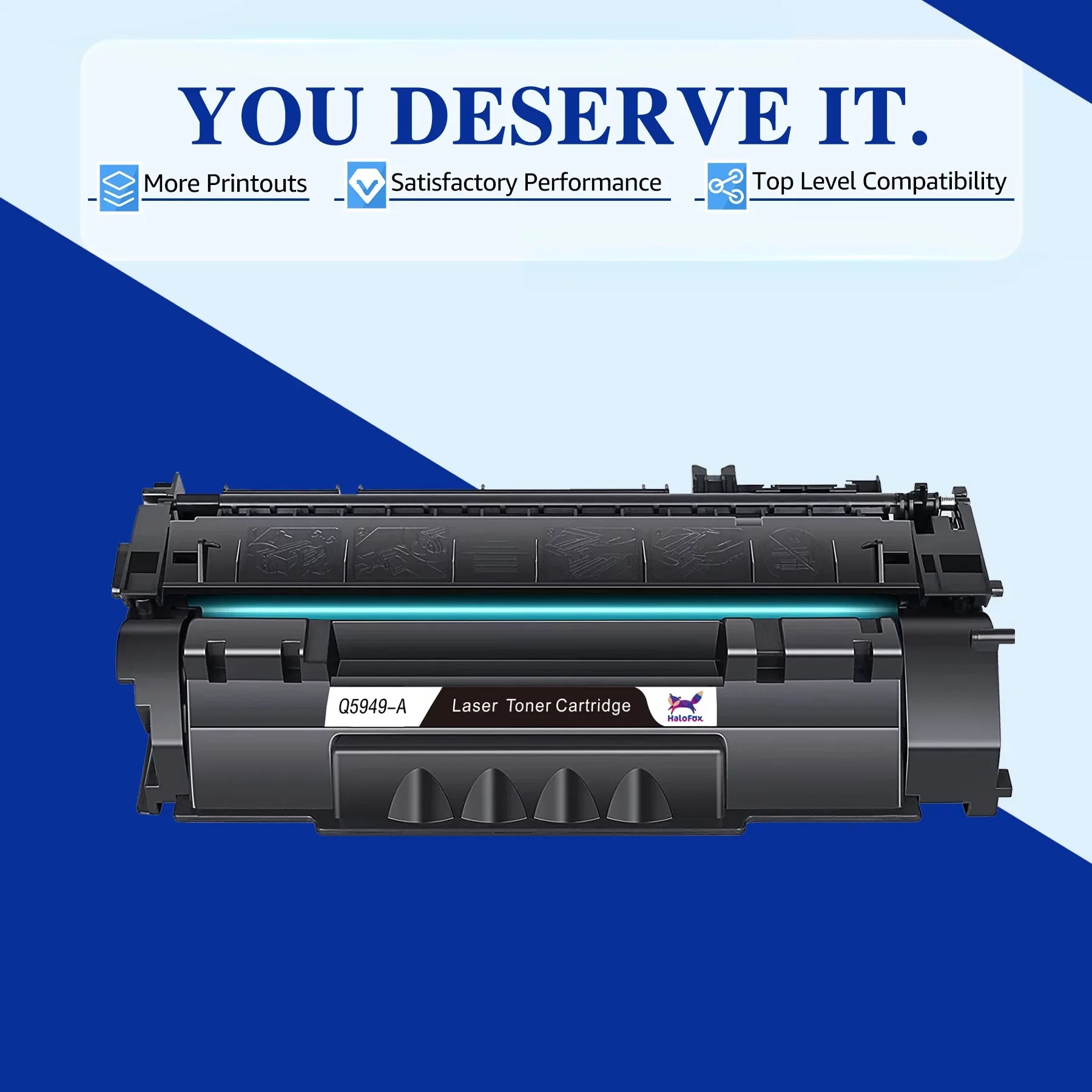 49A 53A Q5949A Halofox 49A Toner Cartridge Replacement for HP 49A Q5949A 53A Q7553A 49X Q5949X for HP Laserjet 1320 1320n 3390 1160 1320tn 1320nw 3392 P2015 P2015dn Printer Ink (Black; 6-Pack)