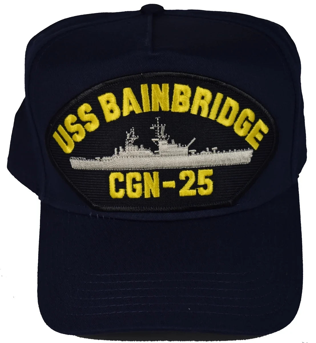 USS BAINBRIDGE CGN-25 SHIP HAT - NAVY BLUE - Veteran Owned Business