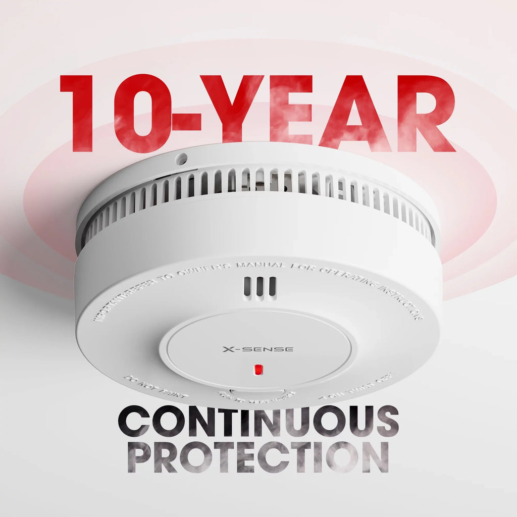 X-Sense Photoelectric Smoke Detector; Wireless Interconnected with over 820 ft Transmission Range; SD19-W