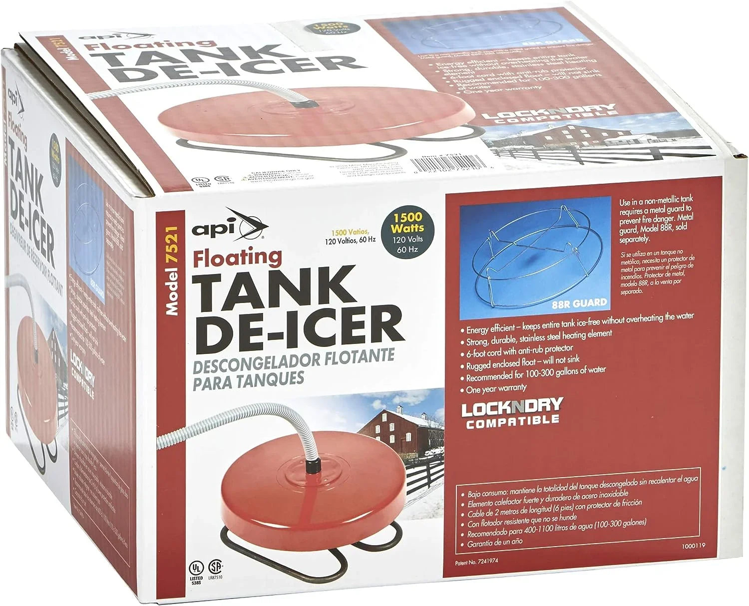 API Floating Tank Deicer Floating De-Icer; 1500 Watt