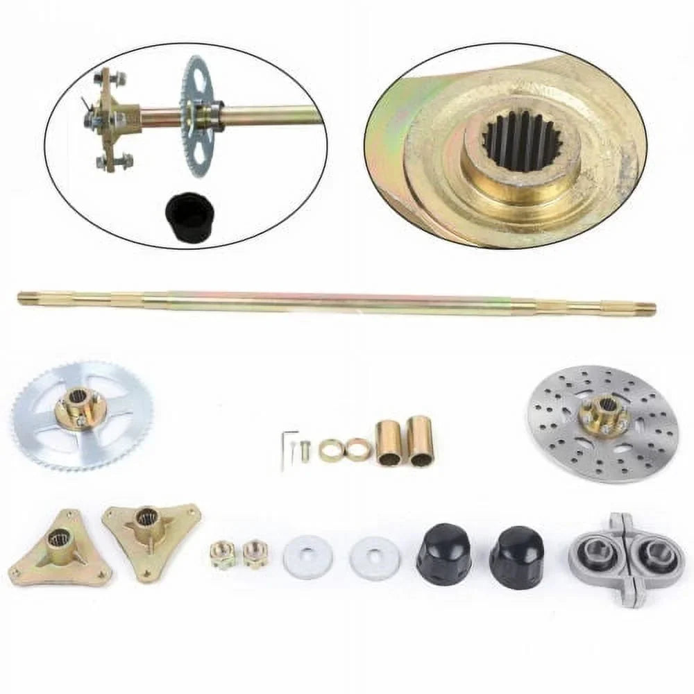 29"Go Kart Rear Live Axle Kit;Brake Assembly;Sprocket &Hub Fits Drift Trike Quad