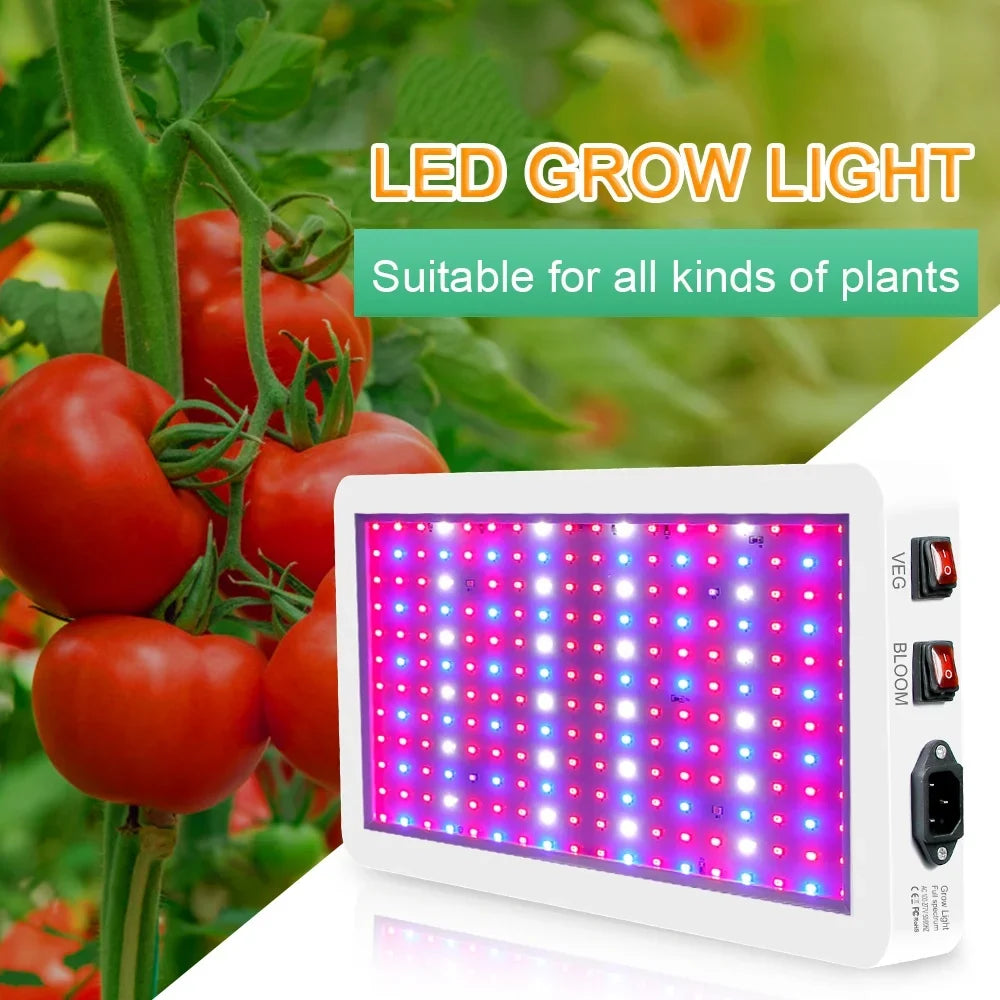 2000W Full Spectrum LED Grow Light with 312 LEDs - Indoor Plant Growing Lamp with Veg/Bloom Switch; IP65 Fluidproof; Ideal for Seedlings; Flowers; Greenhouse