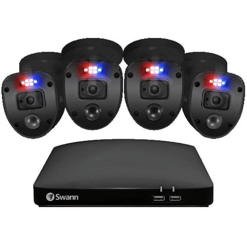 Swann Black Enforcer 4 Camera 8 Channel 1080p Full HD DVR Security System