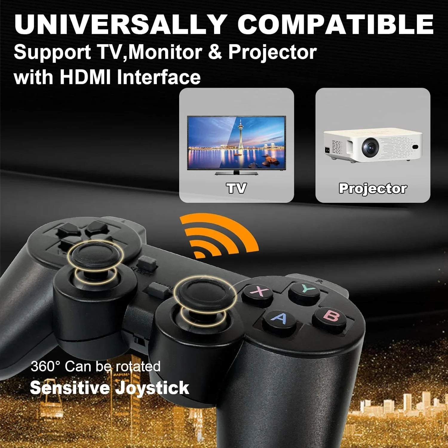 Retro Game Stick with Built-in 9 Emulators; Retro Gaming Console with 20;000+ Games; HDMI Output and 2.4GHz Wireless Controller for TV Plug and Play - Revisit Classic Games