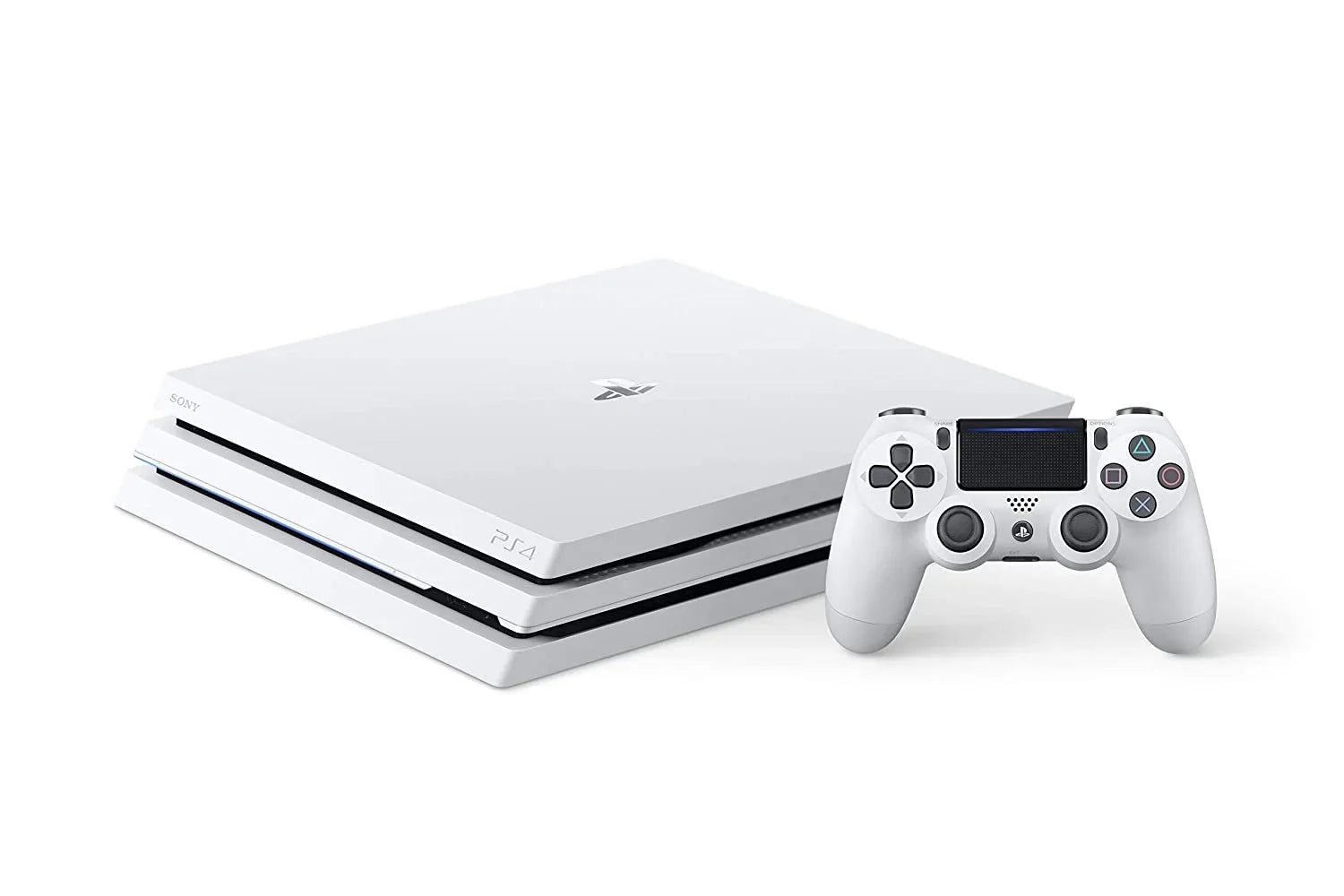 Sony PlayStation 4 Pro 1TB Only White Gaming Console with Gaming Head Set BOLT AXTION Bundle Like New