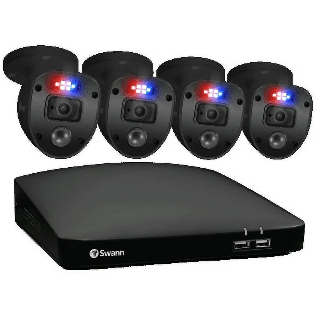Swann Black Enforcer 4 Camera 8 Channel 1080p Full HD DVR Security System