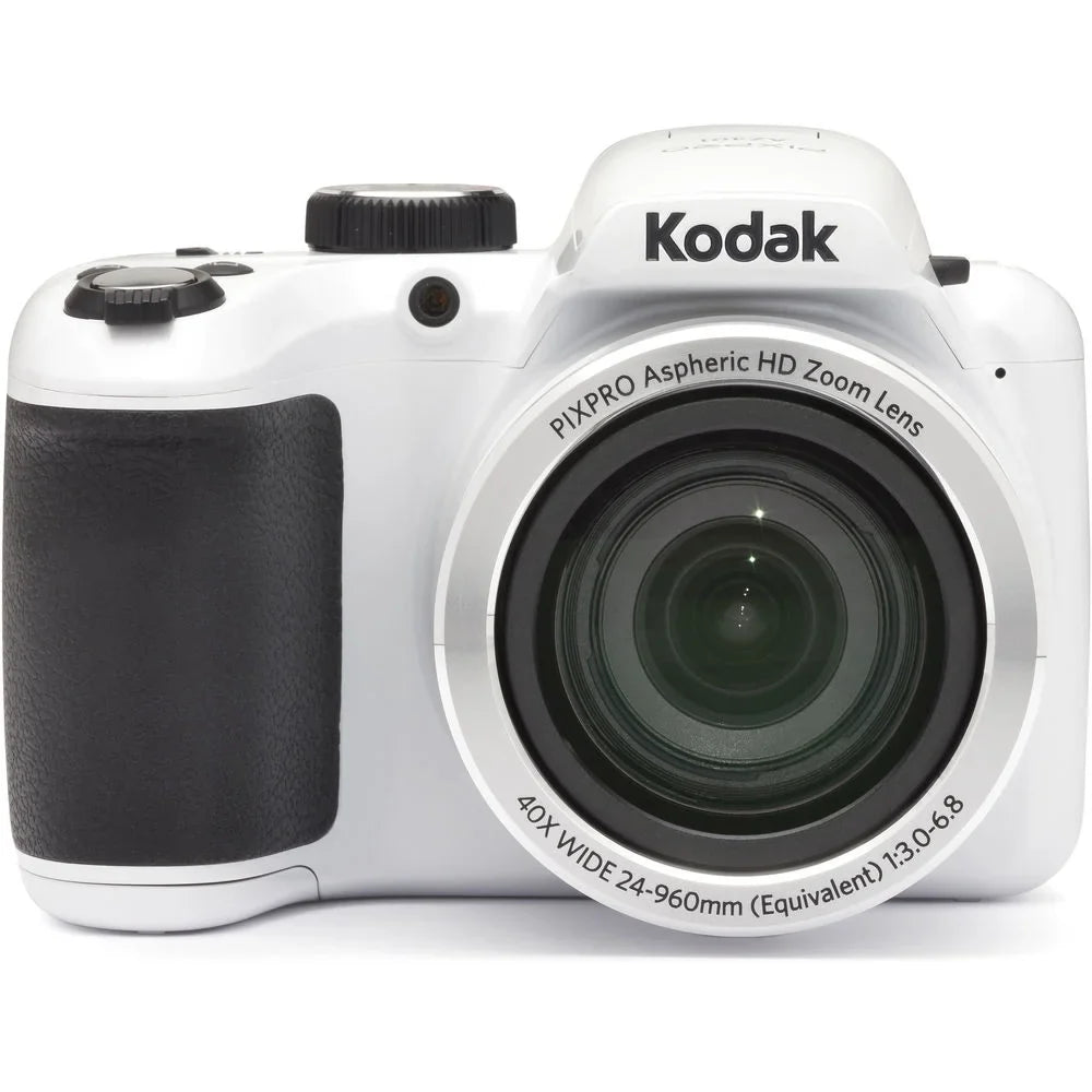 Kodak PIXPRO AZ401 Camera (White) + 1 Yr Warranty +Tripod + Case -32GB Kit