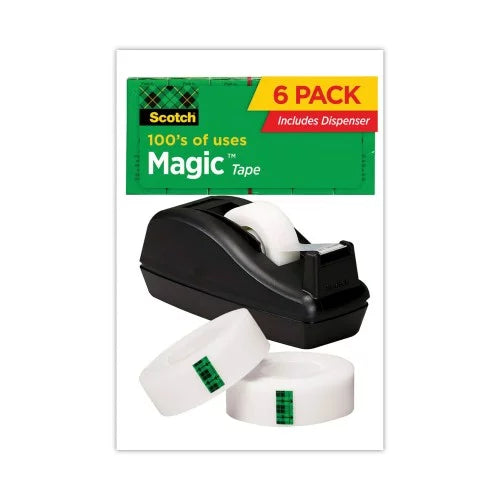 Scotch-Scotch Magic Tape Desktop Dispenser Value Pack; 1" Core; 0.75" x 83.33 ft; Clear (810C40BK)