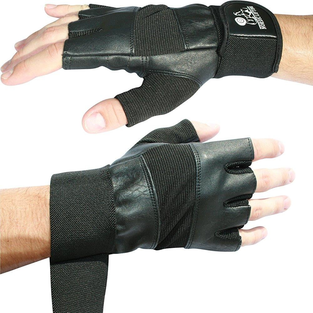 Nordic Lifting Weight Lifting Gloves with 12" Wrist Wraps Support for Gym Workout; Cross Training; Weightlifting; Fitness & Cross Training - The Best for Men & Women - Quality Gear - Large