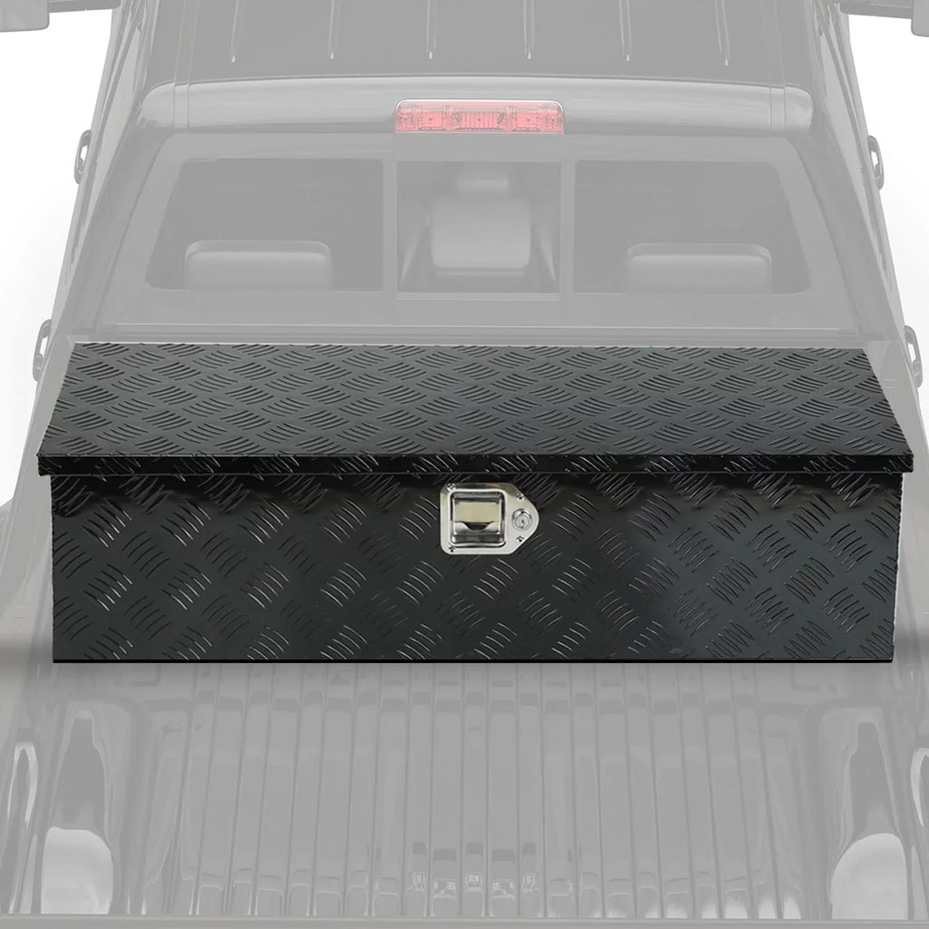 Confote 39 x 13 x 10 cmes Pick Up Truck Truck Bed Tool Box Trailer Storage Heavy Duty Aluminum; Lock and Keys; Liquidproof; Black