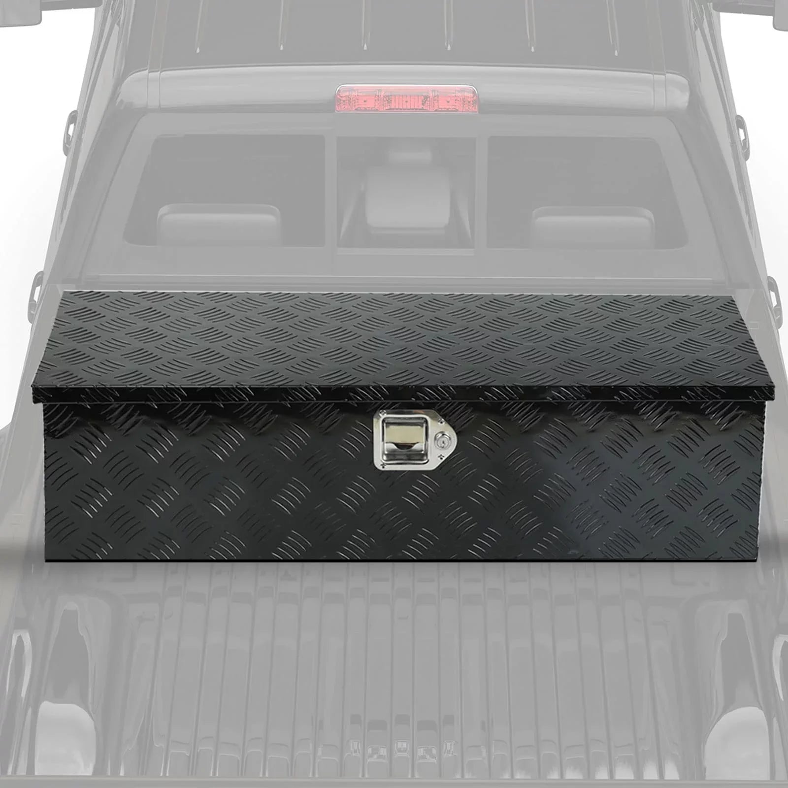 Confote 39 x 13 x 10 cmes Pick Up Truck Truck Bed Tool Box Trailer Storage Heavy Duty Aluminum; Lock and Keys; Liquidproof; Black