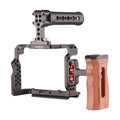 7299 Aluminum Alloy Cage Kit with Video Rig Handle Wooden Grip Replacement for Sony A7R III/ A7 II/ A7III