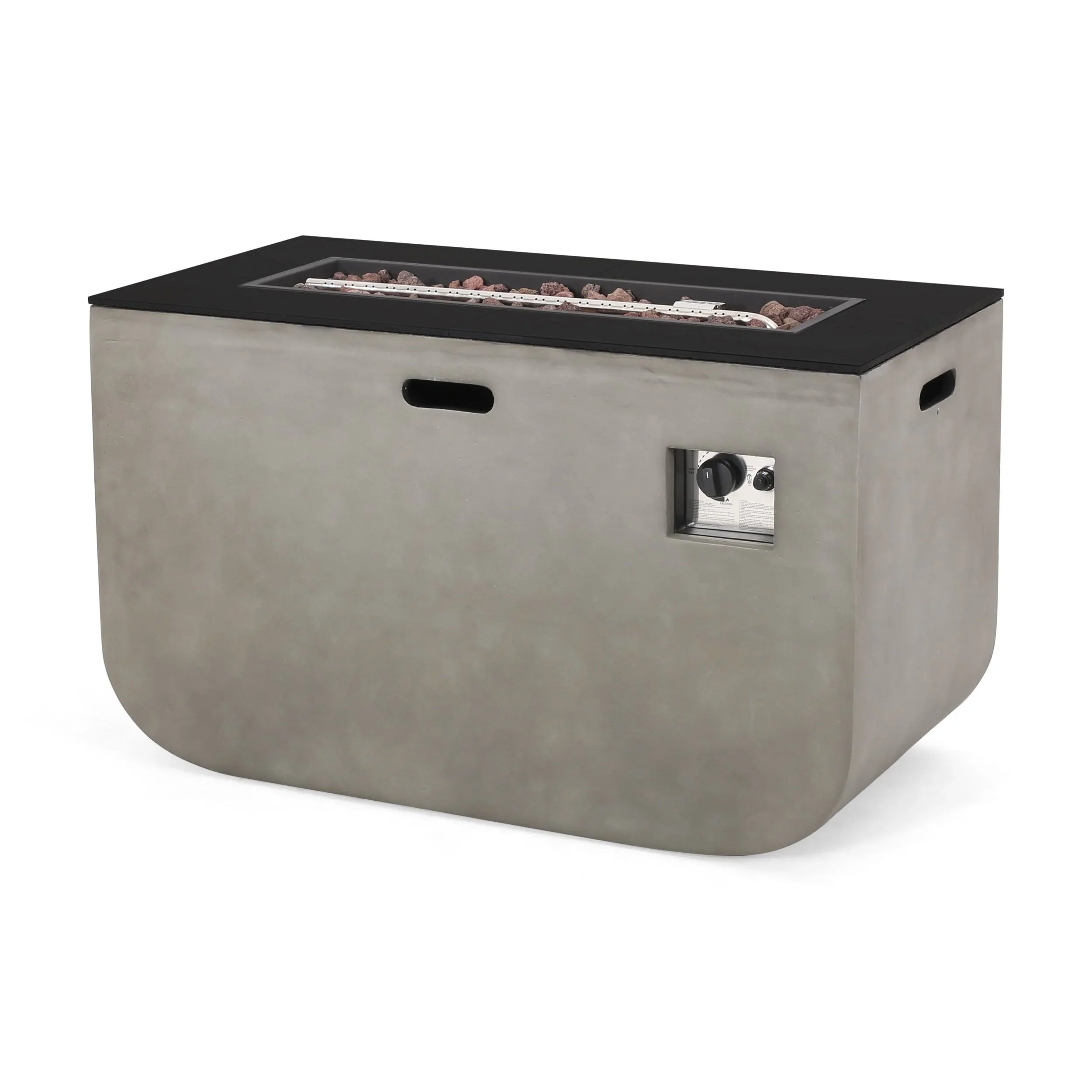 Christopher Knight Home Adio Outdoor 50;000 BTU Modern 40-inch Rectangular Lightweight Concrete and Ceramic Fire Pit Table by