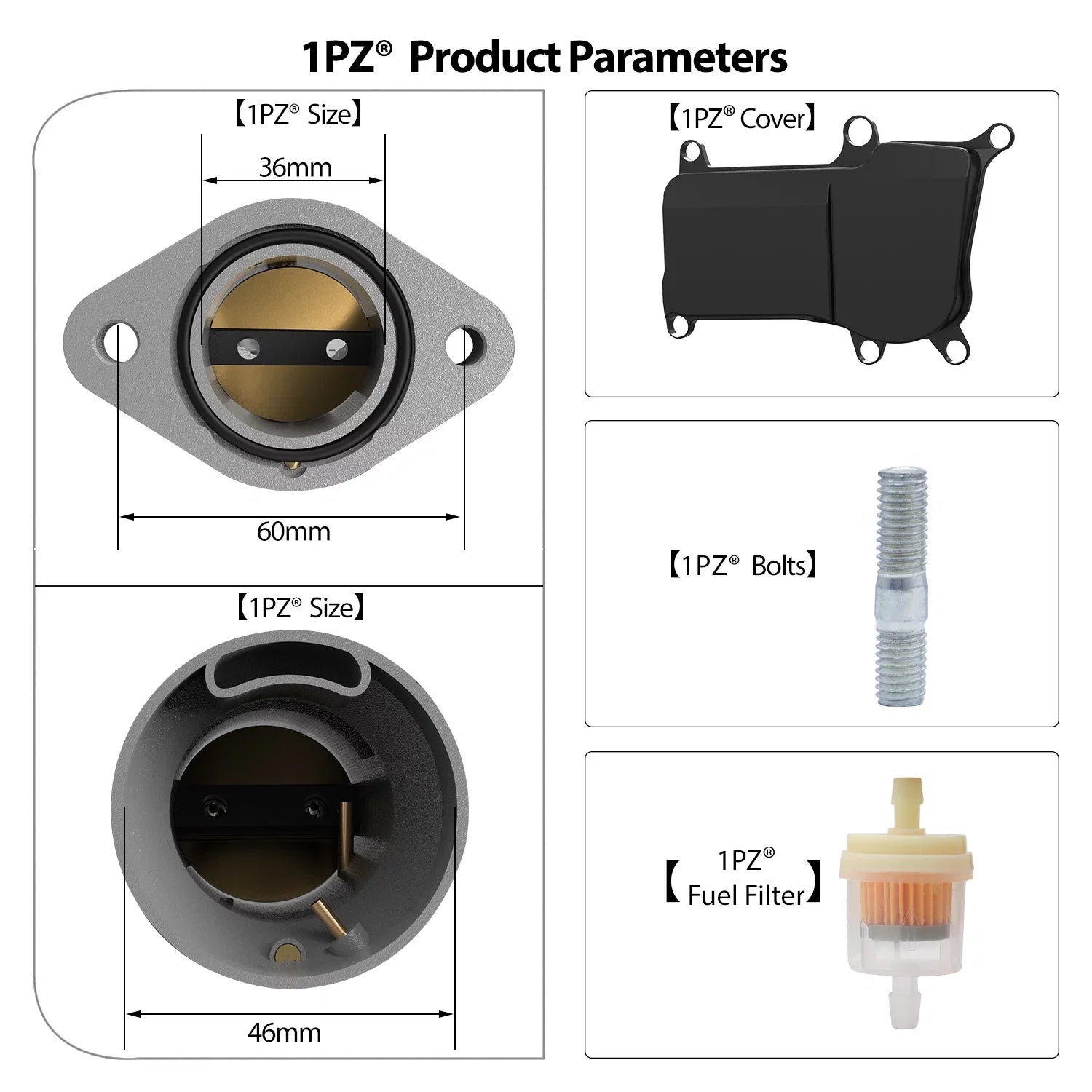 1PZ W35-CA1 Carburetor Carb Replacement for Yamaha Warrior Big Bear Moto-4 Wolverine 350 YFM350 YFM350X YFM35F 1987-2004 Kodiak 400 YFM400 4WD 1996-1998