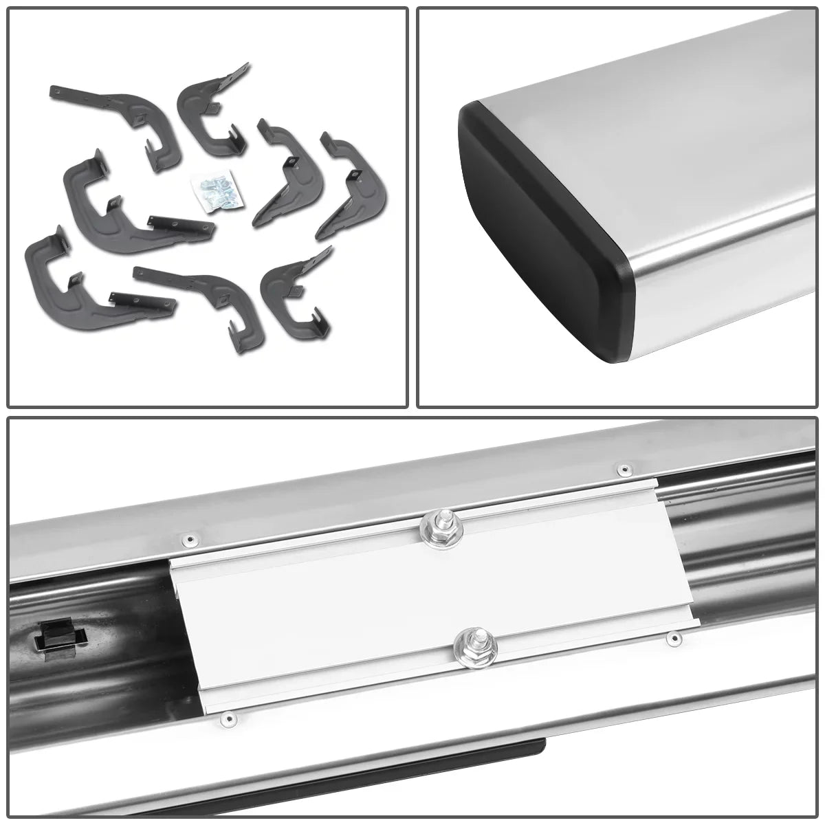 DNA Motoring STEPB-ZTL-8017 for 2007 to 2019 Chevy Silverado/GMC Sierra 1500 2500HD 3500HD Crew Cab Stainless Steel 6" Side Step Nerf Bar Running Board