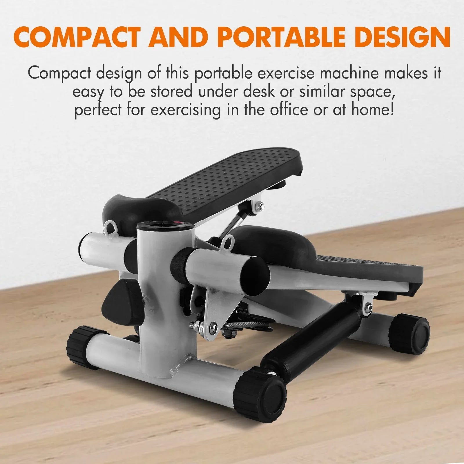 Stepper for Exercise; Stair Stepper Cardio Equipment with Resistance Bands; Mini Stepper Adjustable Stride Height Gray