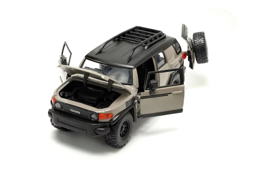 Toyota FJ Cruiser w/ Roof Rack and Extra Wheels; Beige - Jada Toys 34008 - 1/24 scale Diecast Car
