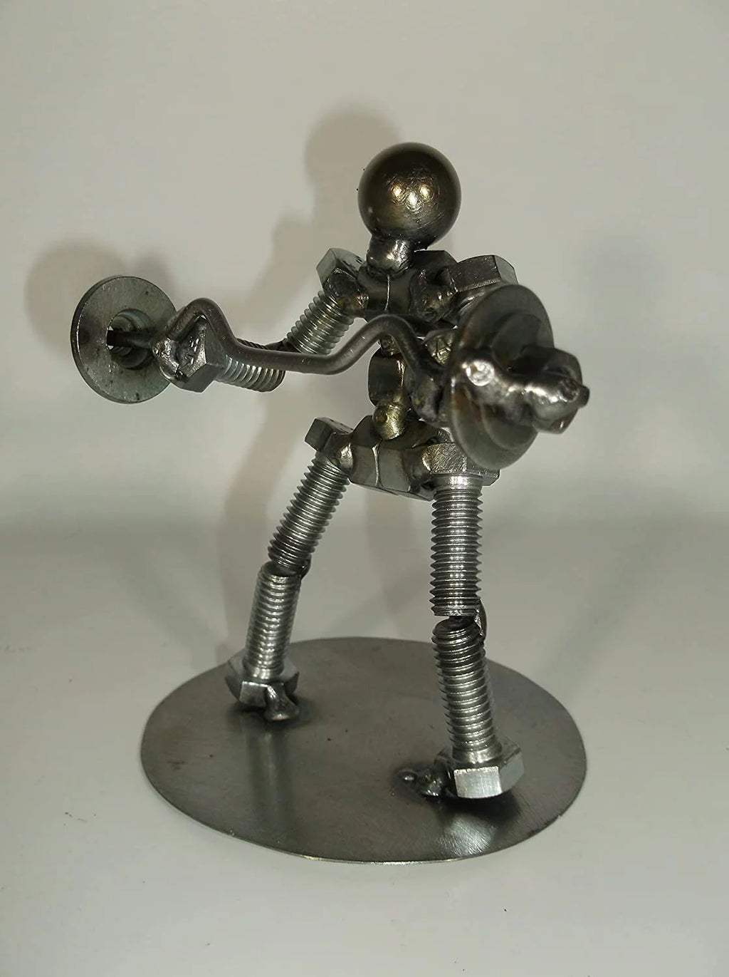 Preacher C url Weight Lifter Metal Bolt Figurine; curl bar