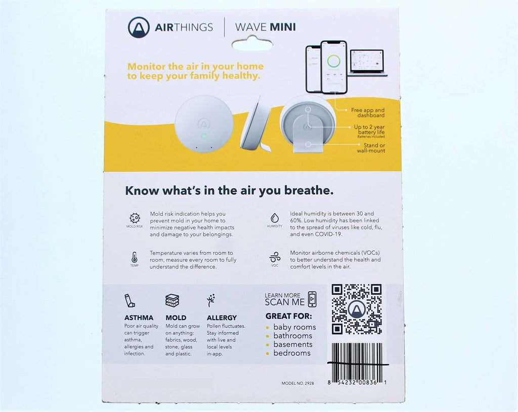 Wave Mini Indoor Air Quality Monitor with Mold-Risk Indication