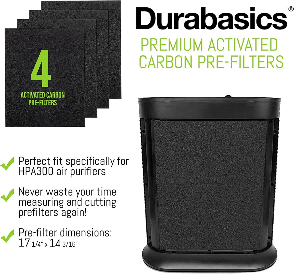Durabasics Pre-Filters for Honeywell HPA300 Replacement Filters; Honeywell Prefilter A; Honeywell Filter A; Prefilter for Honeywell Air Purifier; Honeywell Pre Filter Replacement; HRF-AP1-4 Pack