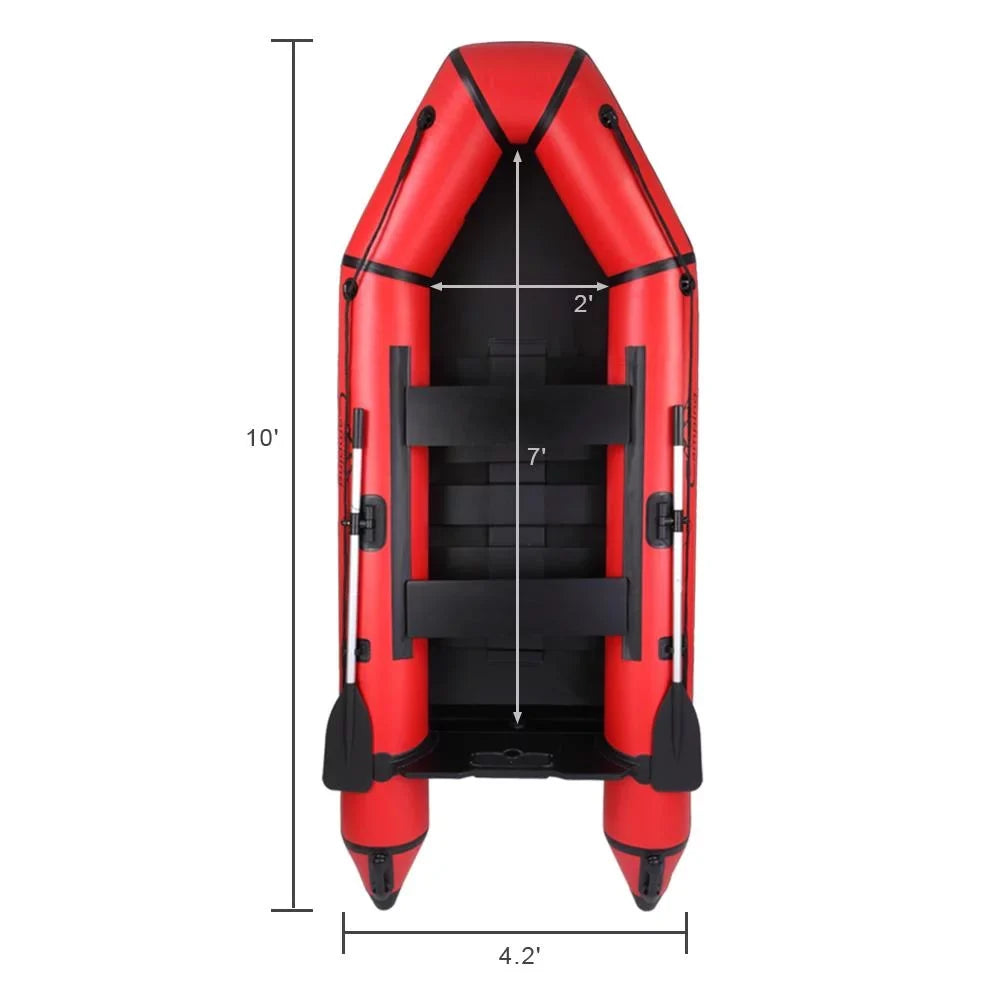 Campingsurvivals 10ft Inflatable Fishing Assault Boat Red