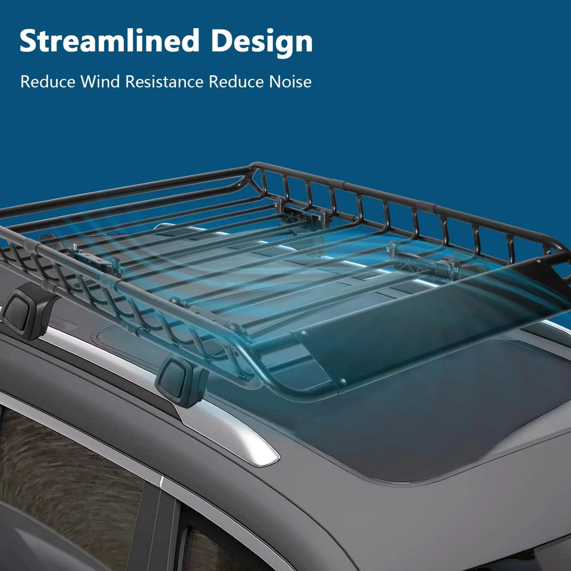 45" x 36" Universal Roof Rack Basket Heavy Duty Rooftop Cargo Rack; 150 lbs Cargo Carrier for Top of Vehicle for SUV; Truck; & Car Luggage Holder; Black