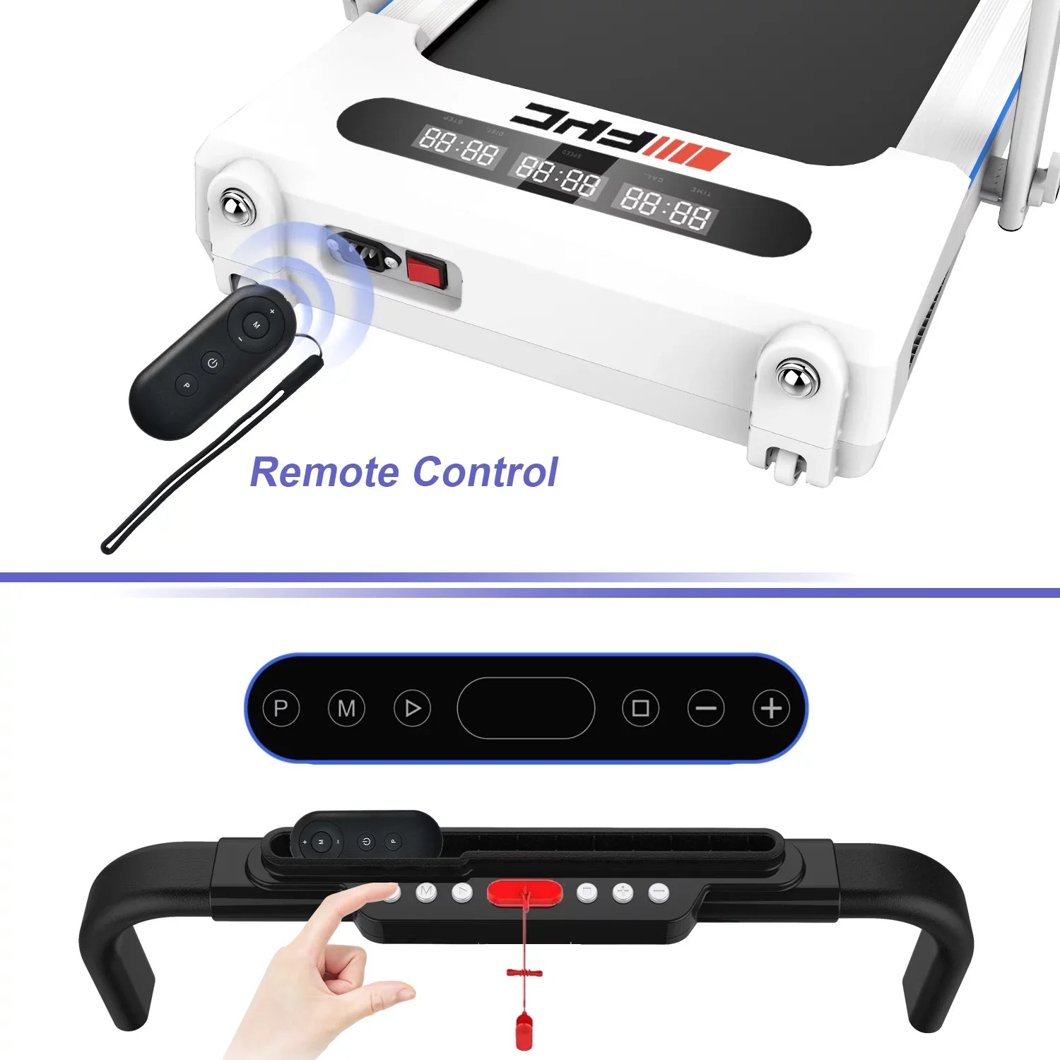 ikayaa FYC 2 in 1 Under Desk Treadmill - 2.5 HP Folding Treadmill for Home; Installation-Free Foldable Treadmill Compact Powered Running Device; Remote Control & LED Display Walking Running Joggi