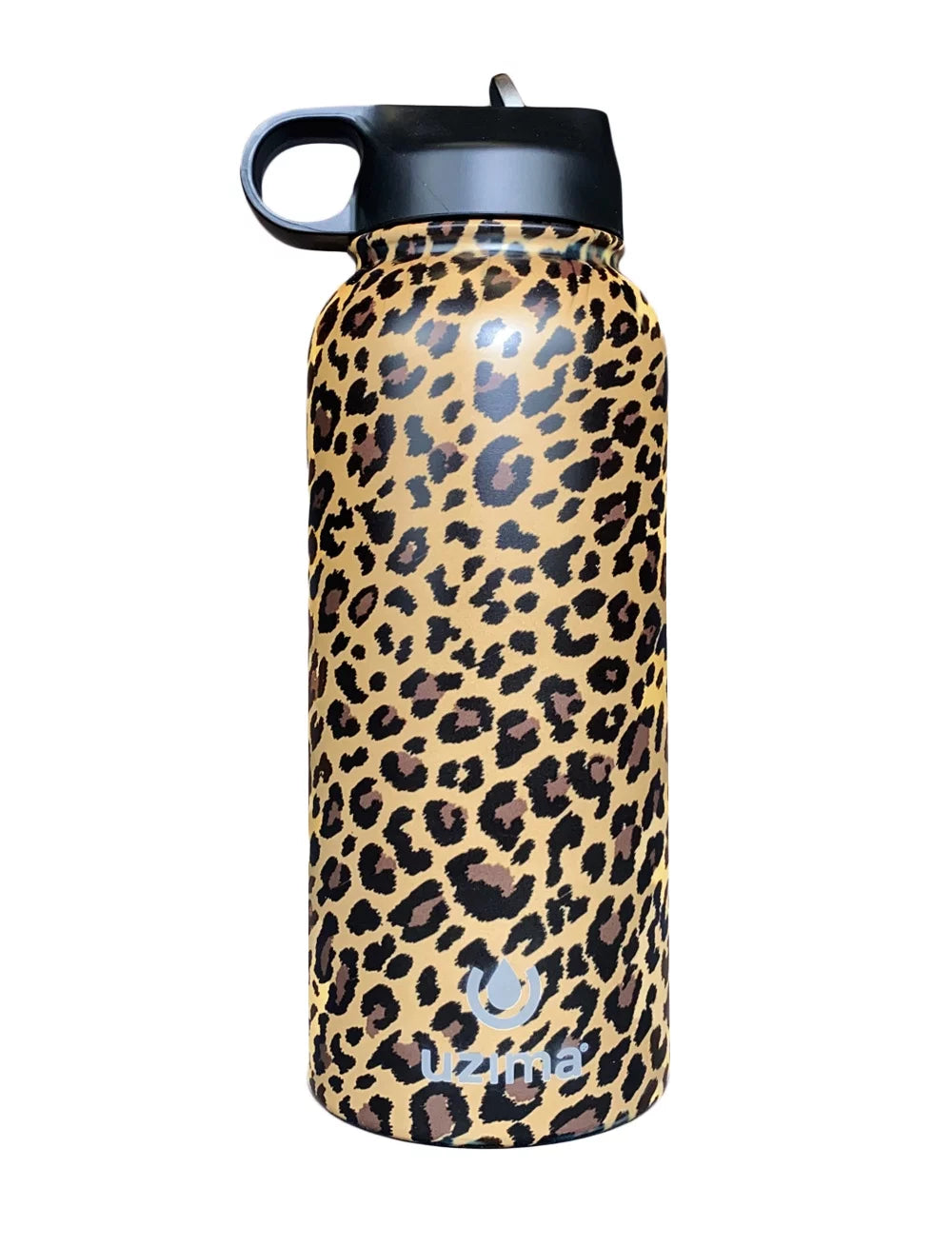 Uzima - Z-Source Filtered Bottle for Hiking; Backpacking; Camping; and Travel. Purification on the Go. Large 32oz Capacity with Double-Walled Stainless Steel Exterior. (Leopard)